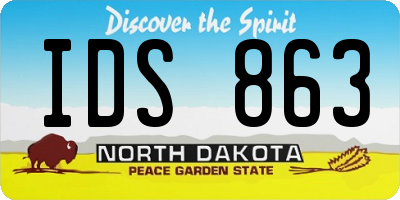 ND license plate IDS863