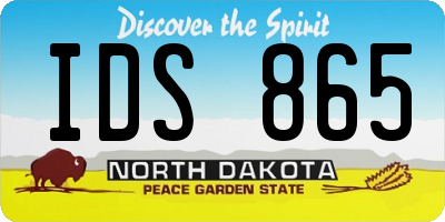 ND license plate IDS865