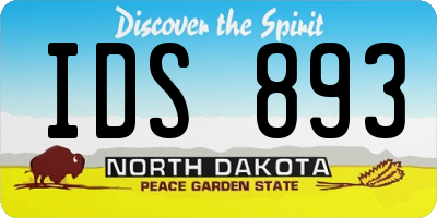 ND license plate IDS893