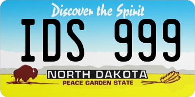 ND license plate IDS999