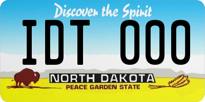 ND license plate IDT000