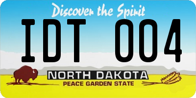 ND license plate IDT004