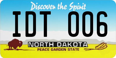ND license plate IDT006