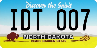 ND license plate IDT007