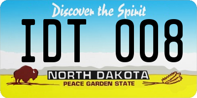 ND license plate IDT008