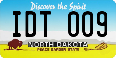 ND license plate IDT009