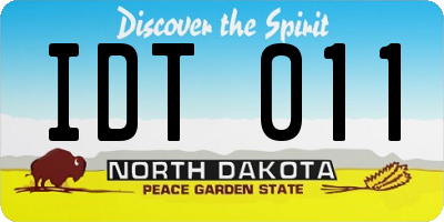 ND license plate IDT011