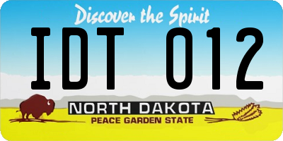 ND license plate IDT012