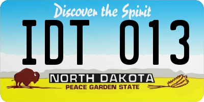 ND license plate IDT013