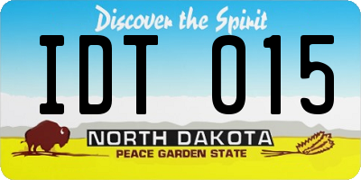 ND license plate IDT015