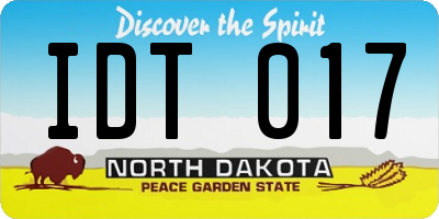 ND license plate IDT017