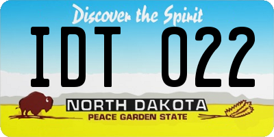 ND license plate IDT022