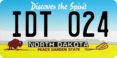 ND license plate IDT024