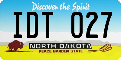 ND license plate IDT027
