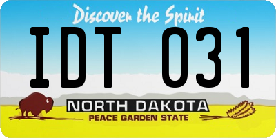 ND license plate IDT031