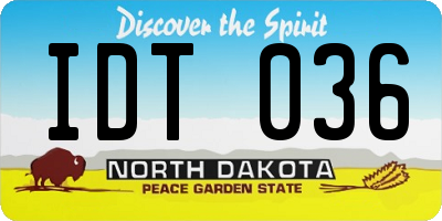 ND license plate IDT036