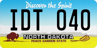 ND license plate IDT040