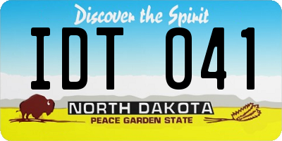ND license plate IDT041