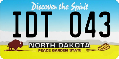ND license plate IDT043