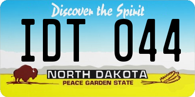 ND license plate IDT044