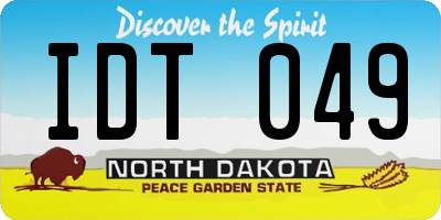 ND license plate IDT049