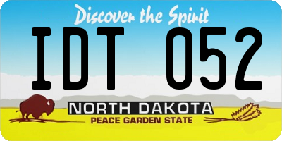 ND license plate IDT052