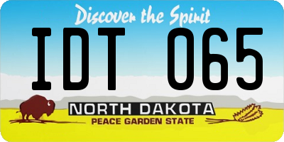 ND license plate IDT065