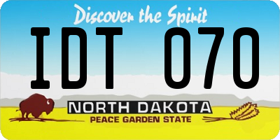 ND license plate IDT070