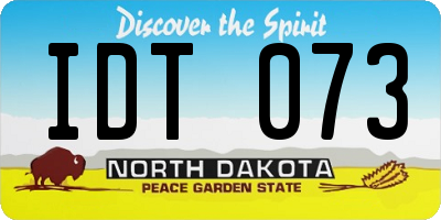 ND license plate IDT073