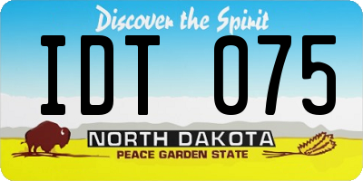 ND license plate IDT075