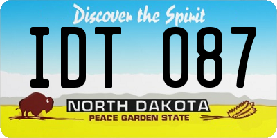 ND license plate IDT087