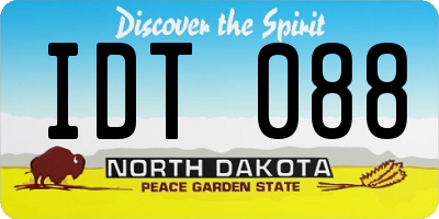 ND license plate IDT088