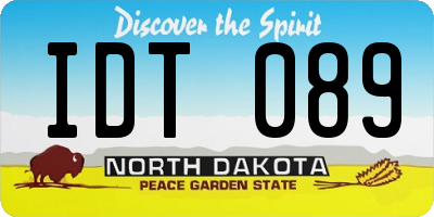 ND license plate IDT089