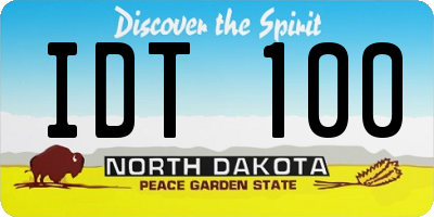 ND license plate IDT100