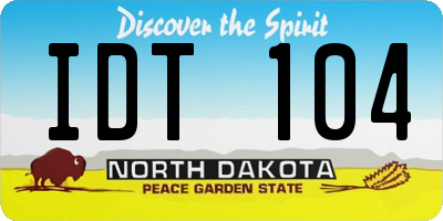 ND license plate IDT104