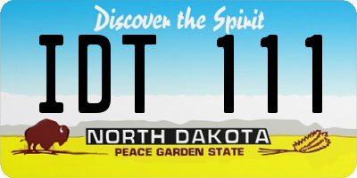 ND license plate IDT111