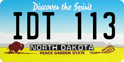 ND license plate IDT113