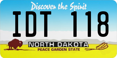 ND license plate IDT118