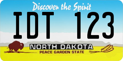 ND license plate IDT123