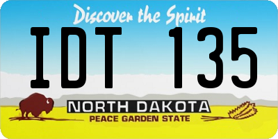 ND license plate IDT135