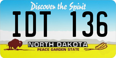 ND license plate IDT136