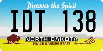 ND license plate IDT138