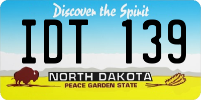 ND license plate IDT139