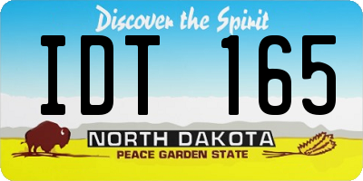 ND license plate IDT165