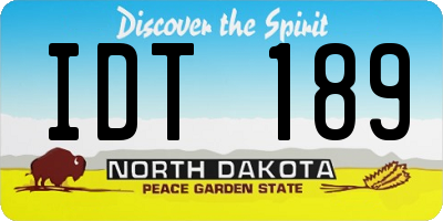 ND license plate IDT189
