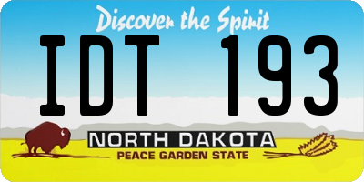 ND license plate IDT193