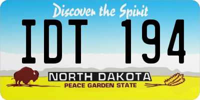 ND license plate IDT194