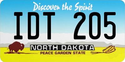ND license plate IDT205