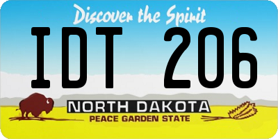 ND license plate IDT206