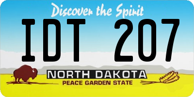 ND license plate IDT207